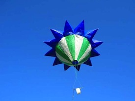 Spikey balloon over Brazil