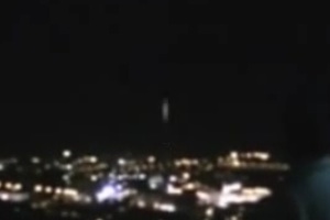UFO captured over old town of Jerusalem, Israel