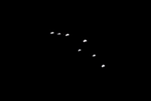 Strange UFO formation captured over Miami, Florida