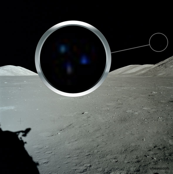 Triangle-shaped UFO captured from the moon